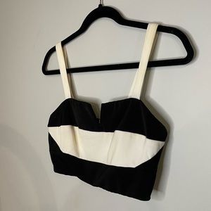 Black and White Cropped Top